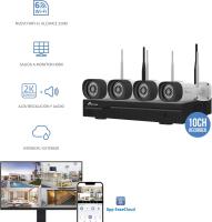 NIVIAN Kit de Cámaras WiFi CCTV 2K IA Detección de Humanos, Audio Bidireccional, Visión Nocturna Dual, Grabación, App EseeCloud, Salida HDMI (10 Canales - 4 Cámaras, Kit CCTV) - details 0