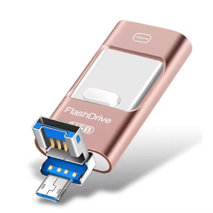 Unidad flash para iPhone de 128 GB, memoria USB 4 en 1 con forma de C, unidad de almacenamiento externo Photo Stick - 1