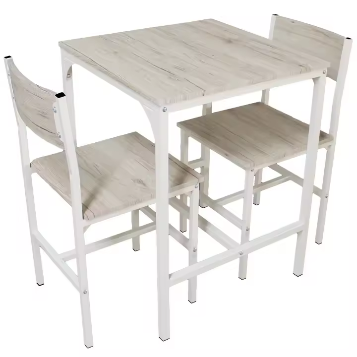 Juego de mesa de bar con 2 sillas Mod. PORTOFINO color beige y roble claro - 1