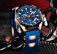 Reloj De Pulsera Deportivo De Lujo Para Hombre LIGE Moda Cronógrafo Acuático Resistente Al Agua Con Fecha Y Manos Luminosas Material De Correa De Silicona - details 4
