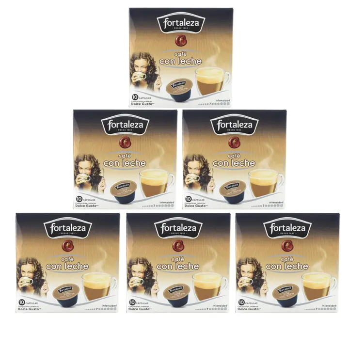 Cápsulas Dolce Gusto café con leche Fortaleza 10 ud x 6, Total 60 cápsulas - 1