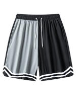 Shorts De Baloncesto Para Hombres Con Patrón Colorblock Y Rayas Secado Rápido Cintura Con Cordón Bolsillos Para Gimnasio Y Running - details 6