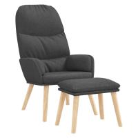 vidaXL Sillón de relax con taburete tela Gris oscuro, Azul, Negro Sillon Dormitorio Sillon Comodos Silla Relax Sillón Sofá - details 0