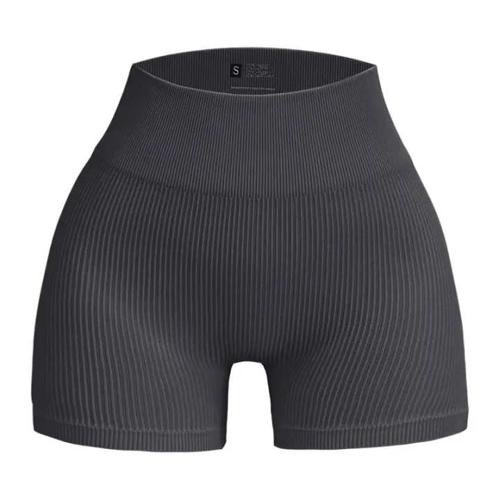 Shorts De Yoga Para Mujer Verano Cintura Alta Terciopelados Fitness Pantalones De Deporte Exterior Terciopelados Estilo Three-point - 1