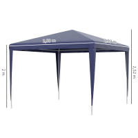 Outsunny Carpa Desmontable 3x3 m Cenador Pabellón de Jardín con 4 Orificios de Drenaje y Marco de Metal Gazebo para Terraza Patio Exterior Camping - details 2