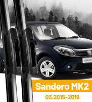 LimpiaParabrisas Delantero LimpiaParabrisas Dacia Renault Sandero 2015-2019 Láminas De Limpieza Para Parabrisas Negro Resistente Al Rango De Temperatura +158℉ a -40℉ Accesorios De Coche - details 0