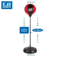 COLORBABY - Set saco boxeo de pie, saco de Ø22 cm, mástil ajustable 95-125 cm, base circular estable Ø38 cm rellenable de agua o arena, incluye par de guantes acolchados, mini hinchador, entrenamiento niños, a partir de 3 años - details 3