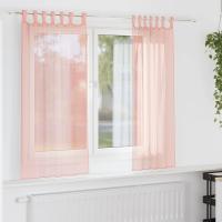 vidaXL Cortinas de gasa con trabillas 2 uds 140x140 cm en color Morado/Terracota/Tuquesa y más | protección solar decorativa para ventanas hogar oficina dormitorio fácil de instalar - details 8