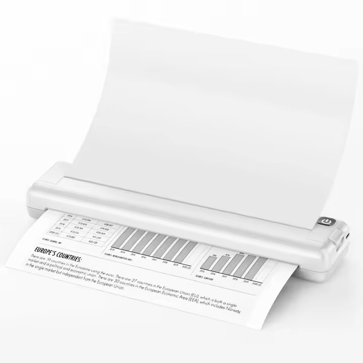 Impresora térmica A4, Impresora sin tinta Impresora portátil de viaje, Mini impresora térmica, Impresoras portátiles inalámbricas para, Mini impresora térmica A4, Impresora inalámbrica para Ios y, Impresora sin tinta - 1