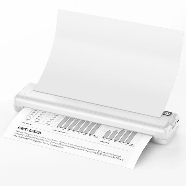 Impresora térmica A4, Impresora sin tinta Impresora portátil de viaje, Mini impresora térmica, Impresoras portátiles inalámbricas para, Mini impresora térmica A4, Impresora inalámbrica para Ios y, Impresora sin tinta - 1