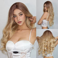 Pelucas Sintéticas De Frente En Caña Para Mujer Color Marrón Té De Leche Larga Rizado Resistente Al Calor Peluca Cosplay Sin Pegamento Tamaño Promedio - details 7