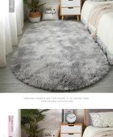VIKAMA Alfombra De Silla De Seda Longa Teñida Nórdica Para Dormitorio Y Sala De Estar Alfombra Oval Sencilla Moderna Antideslizante Y Resistente Al Desvanecimiento Para Adultos - details 11