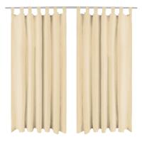 vidaXL 2 Cortinas Micro-Satinadas Trabillas Separador, 140 x 245 cm Color Crema,  Burdeos,  Negro y mas - details 3