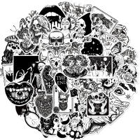 50pcs Pegatinas Góticas Para Adolescentes Boys Estilo Punk Satánico Calavera Horripilante Para Portátil Libro Equipaje - details 1