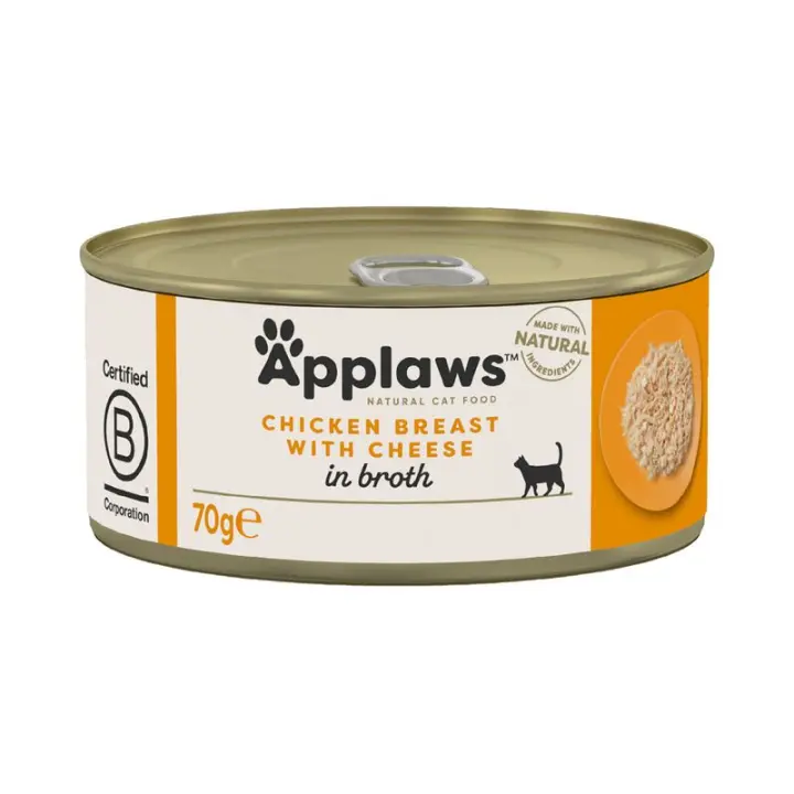 Applaws Pechuga de Pollo con Queso Latas para Gatos - 24 unidades x 70 gr - 1