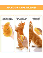 Cepillo De Vapor Para Gatos 3-en-1 Masajeador De Belleza De Silicona Cepillo De Limpieza Para Pelos De Perros Y Gatos Forma Mango - details 2