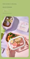 Caja de almuerzo, caja de almuerzo térmica duradera hecha de acero inoxidable, segura, portátil para oficina (verde) - details 7
