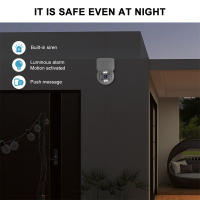 Cámara WiFi Exterior TALLPOWER C48, HD 2K 4MP, Visión Nocturna, Rotación Horizontal y Vertical de 360°, Detección de Movimiento, Impermeable IP65, Audio Bidireccional, Aplicación Tuya/Smart Life - 1 Unidad Blanca, Enchufe UE - details 4