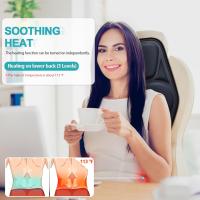 Cojín de masaje para asiento con calor, 9 estilos de masaje, función de soporte lumbar, masajeador de espalda para aliviar la fatiga y el estrés, almohadilla para silla para hombres, mujeres, uso en el hogar y la oficina - details 1