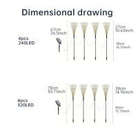 4Pcs Luz De Fuegos Artificiales Solares Para Jardín Luz De Globos Impermeables Para Decoración DIY De Casa Lámpara De Dandelion Para Paisaje De Césped - details 3