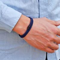 Pulsera De Hombre Estilo Simple Doble Capa Accesorios Para Novio Cierre Magnético Pulsera De Hilo Rojo Joyas De Moda Para Oficina/Carrera - details 4