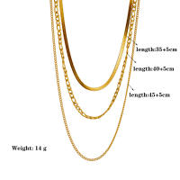 Collar De Acero Inoxidable 316L Color Oro Para Mujer Cadena Tríptica 2022 Tendencia De Calle Punk Joyería Resistente Al Rust Never out of Style - details 5