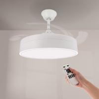 Ledme Ventilador de techo con LED, Motor DC, silencioso con mando a distancia, aspas retráctiles, 6 velocidades y 3 temperaturas de luz, temporizador, función verano-invierno - details 0