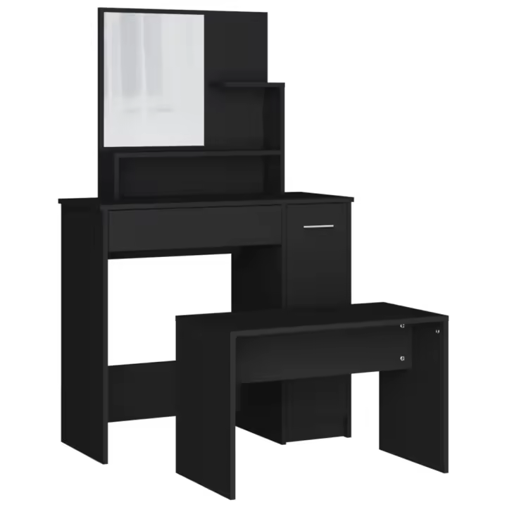 Juego de muebles de tocador negro 86,5x35x136 cm - 1