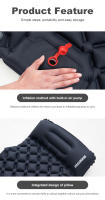 PACOONE Almohadilla De Dormir Para Acampar Al Aire Libre Con Cojines Y Bomba De Inflado Integrada Matrícula De Viaje Ultraligera TPU Nylon - details 3