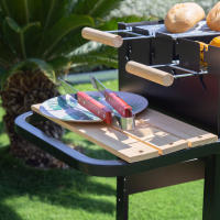 Barbacoa carbón portátil madera doble parrilla Aktive - details 6