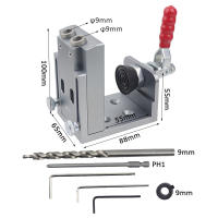 Kit De Guía De Agujeros Inclinados Quick 15 Grados Con Localizador De Clavija Y Pegador De Agujeros Para Trabajos Con Madera Herramientas De Perforación De Agujeros De Ranura - details 2
