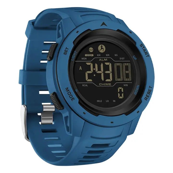 Reloj with podómetro, Rasteador de Fitness, Contador de pasos, Relojes Runnig, Reloj de pulsera Digital a prueba de Agua, chrono, Alarma LED, Cuenta atrás Dual - 1
