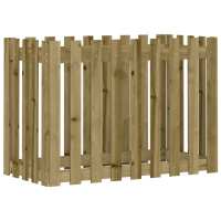 vidaXL Arriate elevado jardín valla madera impregnada pino 100x50x70cm Color Pino natural,  Pino blanco,  Pino negro y mas - details 0