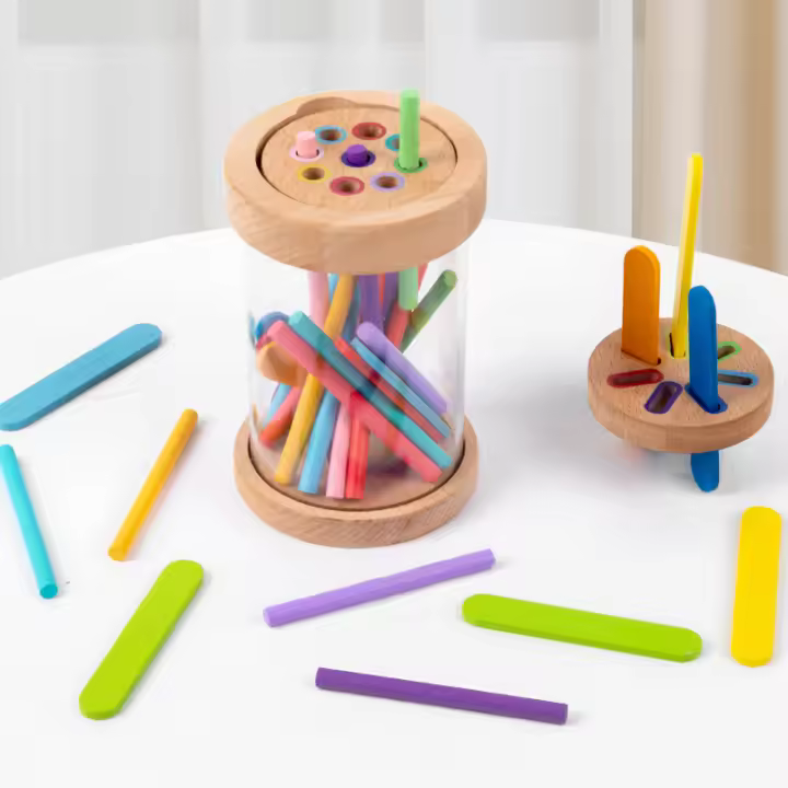 Juego De Colores 2 En 1 Con Copas De Acrílico Transparentes Y Tapa Juguetes Educativos Para Niños De 3-6 Años - 1