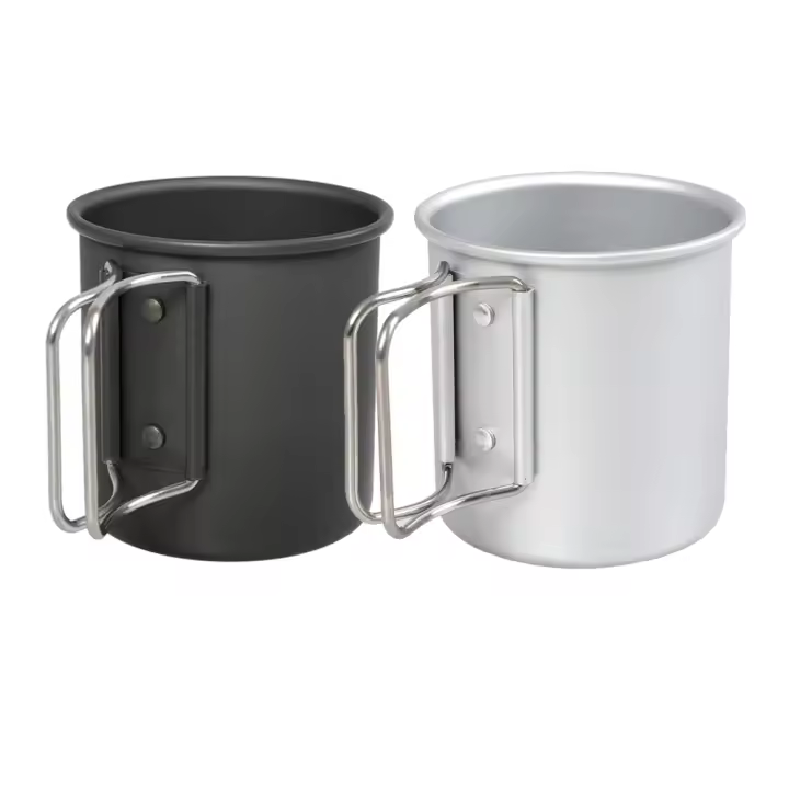 Taza De Acero Aluminio Leaftour 300ml Plegable Para Camping Y Viajes Mano Ligera Para Agua Café Y Té - 1