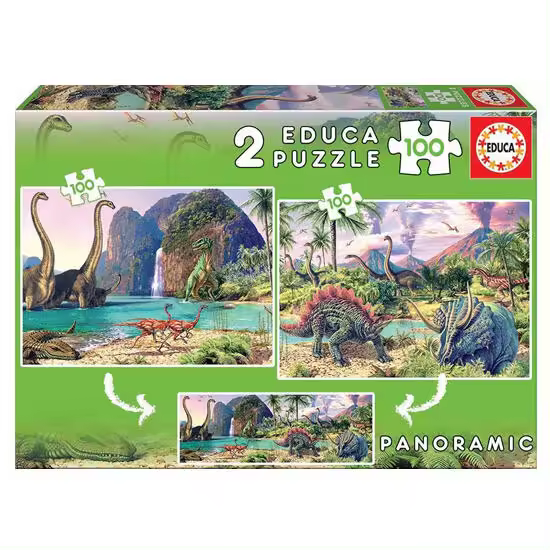 Puzzle 2x100 Dino World - 1