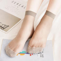 Calcetines Cortos Para Mujer Ultradelgados Y Elásticos De Encaje Transparente Calcetines De Verano Transpirables Antideslizantes Con Fondo De Tela Suave Algodón Y Spandex - details 4