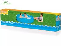 YUMO HOUSE-Piscina redonda con estructura metálica 152x38 cm,Fácil montaje y desmontaje con válvula de drenaje, Anticorrosivo, Azul / Piscina rodona amb estructura metàl·lica 152x38 cm,Fàcil muntatge i desmuntatge amb vàlvula de drenatge, Anticorrosiu - details 1