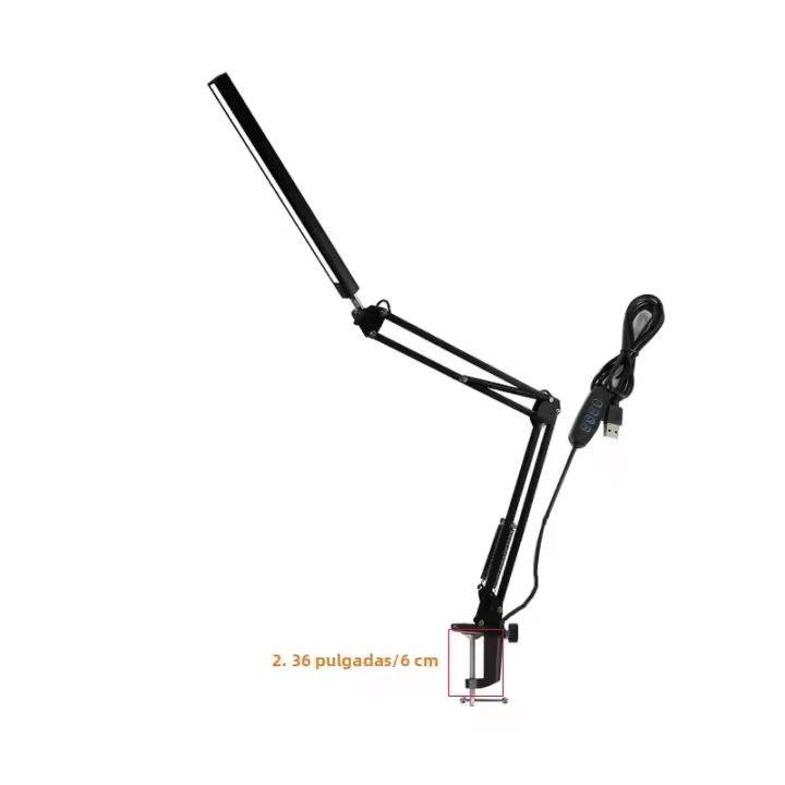 Lámpara De Escritorio LED Plegable Con Clip Y Brazo Largo Ajustable En 3 Colores Para Lectura Y Computadora En Sala De Estar Y Dormitorio - 1