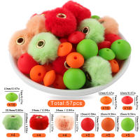 57pcs/Bag Bolas Redondas De Terciopelo Para DIY Hebillas Para Pulseras Collares Y Pendientes Set De Perlas Para Fabricación De Joyas - details 8