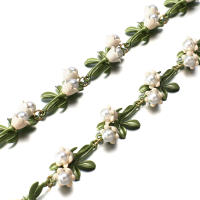 Collar De Lujo AENSOA Con Estampado Floral Blanca Y Hojas En Aleación De Metal Esmaltada Correa Dorada Para Mujer Vintage Para Fiesta - details 16