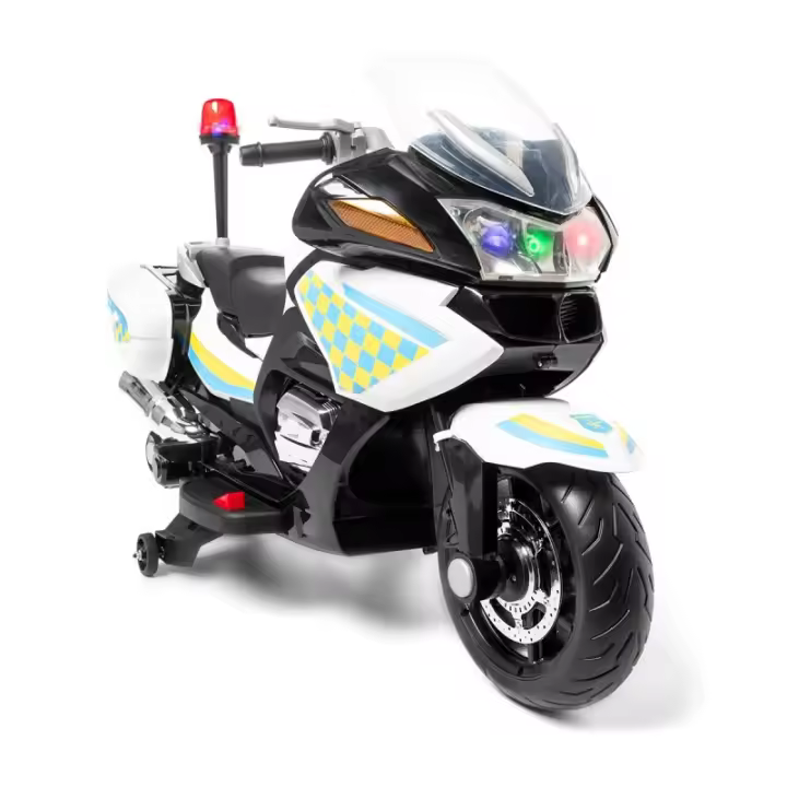 Moto de Policía para 2 niños ATAA Pro 24v, moto eléctrica para niños con luces, sonidos, sirena y música con batería de alto rendimiento de 24v - 1