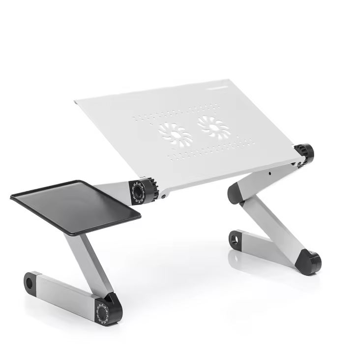 InnovaGoods® Mesa Plegable Auxiliar OMNIBLE Multiposición para ordenador portatil, Mesa con bandeja para raton. 49x53x26cm de aluminio - 1