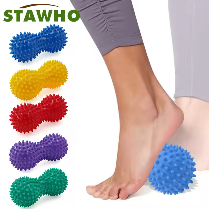 Bola De Mano Para Masaje Y Ejercicio PVC Con Espinas Peana Inflable En 6 Colores Para Fitness Y Yoga Suministros Deportivos - 1