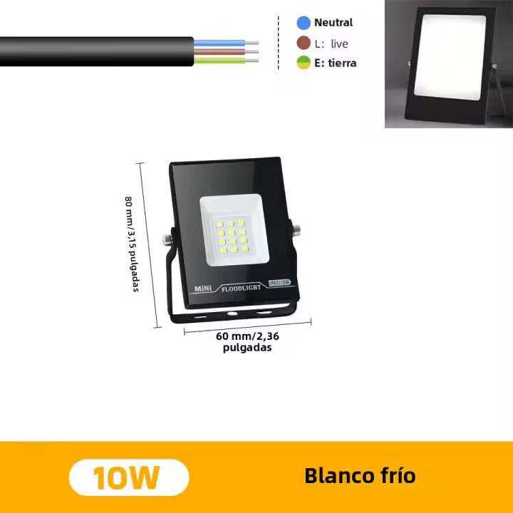 Lámpara De Inundación LED IP67 Impermeable 100W 50W Para Jardín Calle Puerta Cerca Luz De Escenario Negro Con Carcasa De Aluminio - 1
