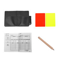 1PC Set De Tarjetas De Fútbol Rojas Y Amarillas Libro De Registro Herramienta Para Arbitro Con Funda Y Lápiz Para Partidos De Fútbol - details 4