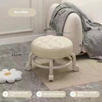 Taburete Pequeño De Muebles Para El Hogar Con Rodillos Silla Redonda Para Niños Taburete De Sala De Estar Móvil Y Moderno - details 7