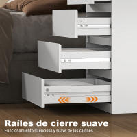 HOMCOM Cómoda Cajones con Cierre Suave, Cómoda Dormitorio, Cajonera para Salón, Oficina, Estilo Moderno, Blanco - details 4