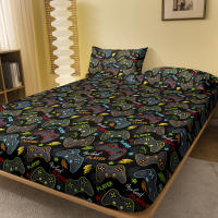 Sábana Ajustable De Tela Mate Con Diseño Cartoon Divertido Para Cama Sin Incluir Fundas De Almohada Material De Poliéster 100% - details 1
