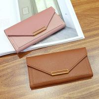 Cartera Larga De PU Para Mujer Con Cierre De Hasp 5 Colores Moda Monedero Bolso Monedero Con Bolsillo Para Teléfono Clutch - details 11